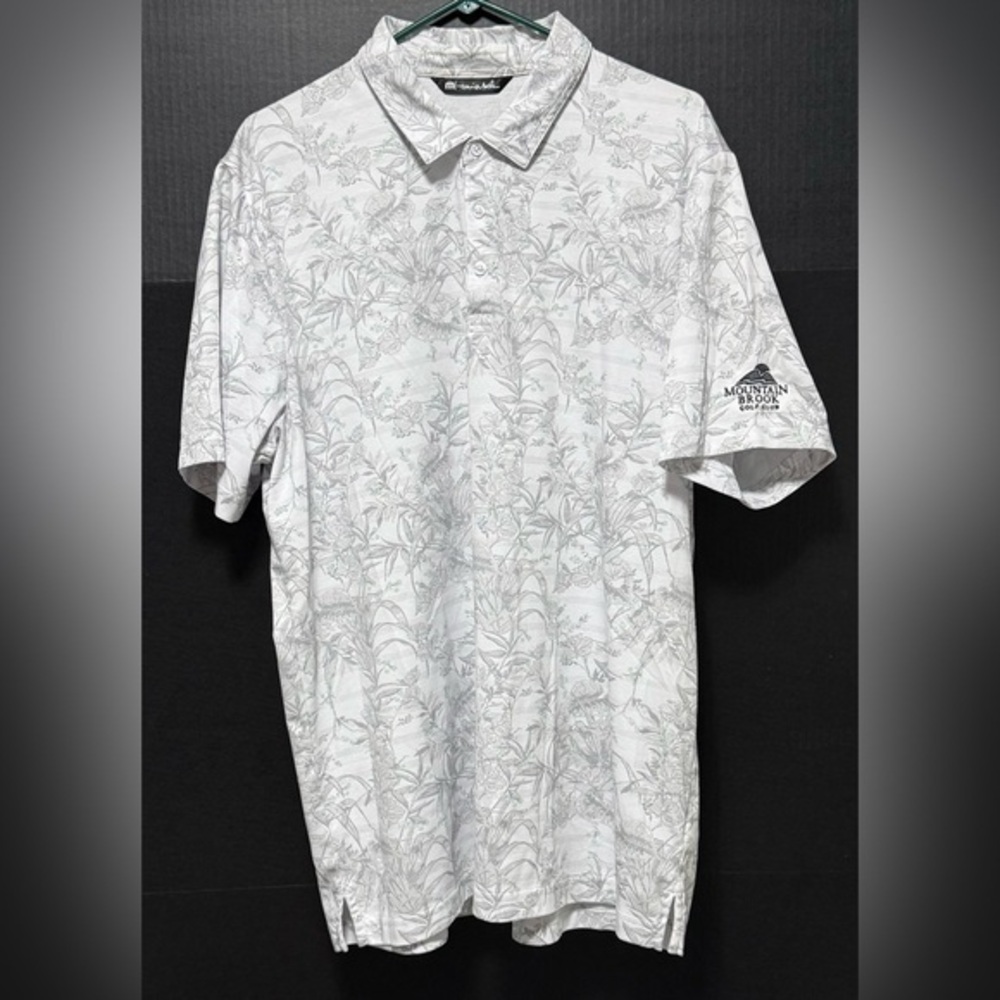 🫟Travis Mathew White Tropic Print Golfing Polo